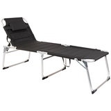 LINDER EXCLUSIV XXL Sonnenliege Dreibeinliege Gartenliege Schwarz gepolstert - Schwarz