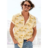 Beachtime Hawaiihemd Regular Fit, Kurzarm, Freizeithemd mit Palmenprint, reine Baumwolle Gr. L (41/42) N-Gr, gelb-bedruckt, , 67866348-L N-Gr