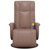 vidaXL Massagesessel mit Fußteil Kunstleder 75 x 100 x 80 cm Braun