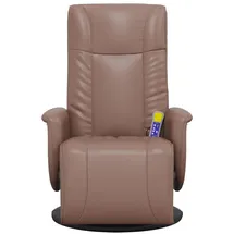 vidaXL Massagesessel mit Fußteil Kunstleder 75 x 100 x 80 cm Braun