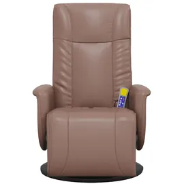 vidaXL Massagesessel mit Fußteil Kunstleder 75 x 100 x 80 cm Braun
