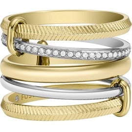 Fossil Prestack-Ring für Damen All Stacked Up Edelstahl Bicolor, JF045929988