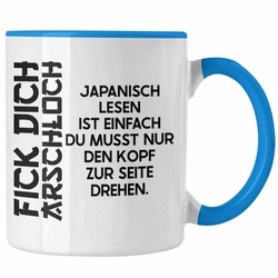 Trendation Tasse Trendation – Anime Tasse Geschenk Spruch Kaffeetasse Geschenke Deko Japanisch Japan Japaner blau