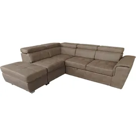 Hti-Living Couch Sandy mit Ottomane links Braun - Braun