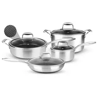 NutriChef Kochtopf 8-tlg. Kochtopf + Bratpfanne + Deckel