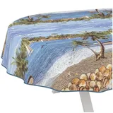 ANRO Wachstuch-Tischdecke abwaschbar Oval 200 x 140 cm Bunt