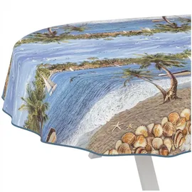 ANRO Wachstuch-Tischdecke abwaschbar Oval 200 x 140 cm Bunt