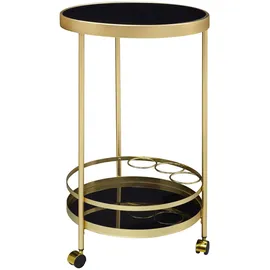 KADIMA DESIGN Goldener Servierwagen mit Retro-Charme und Schwarzem Sicherheitsglas
