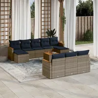 vidaXL Gartensofa-Set 11-tlg. grau