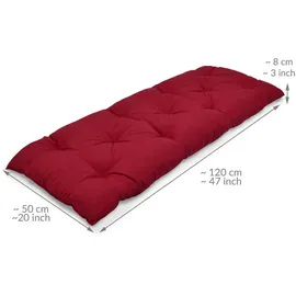 Beautissu Bankauflage 120 x 50 x 10 cm rot 1 St.