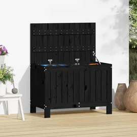 furnicato Gartentruhe 76 x 42,5 x 54 cm Schwarz