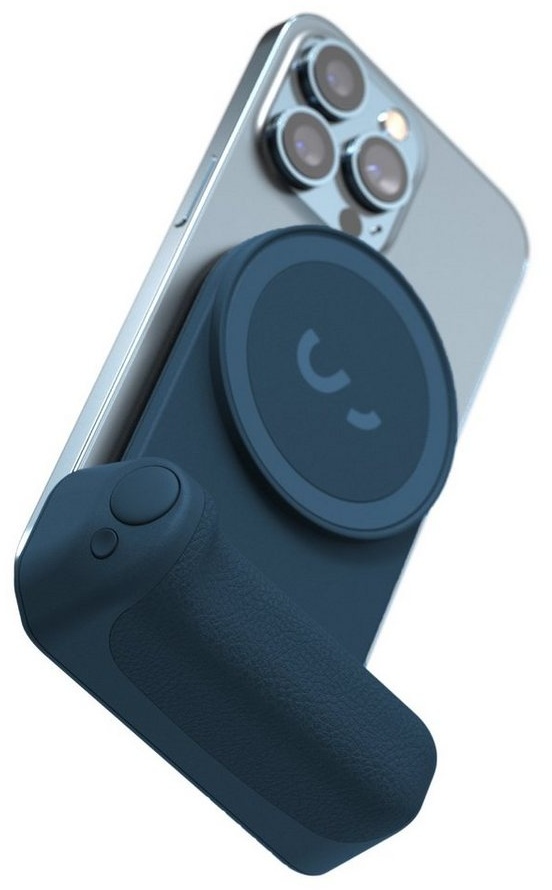 ShiftCam SnapGrip Smartphone-Halterung, (praktischer Handgriff, 180° drehbar, integrierte Ladefunktion) blau