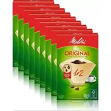 Melitta 1x2 Kaffeefilter Original – 720 Stück/9x80er Pack - ungebleicht - Natur
