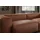 KAWOLA Sofa CELESTE 4-Sitzer mit Hocker Lederfaserstoff cognac