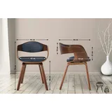 Stoff blau/walnuss