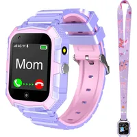 4G Kinder Smart Watch für Jungen Mädchen, Wasserdichtes Smartwatch-Telefon mit GPS WiFi-Videoanruf SOS-Kamera-Armbanduhr für Kinder 3-14 Geburts... - Lila