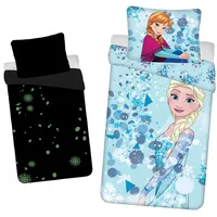 Jerry Fabrics Disney Frozen Hellblau mit Glitzereffekt für Kinder,