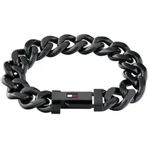 Tommy Hilfiger "WILD", schwarz, Armbänder, Herren, 19cm, Edelstahl, Armband, mit Emaille