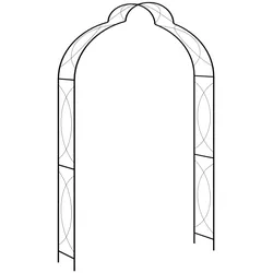 Rosenbogen Schwarz 150 x 34 x 240 cm Eisen