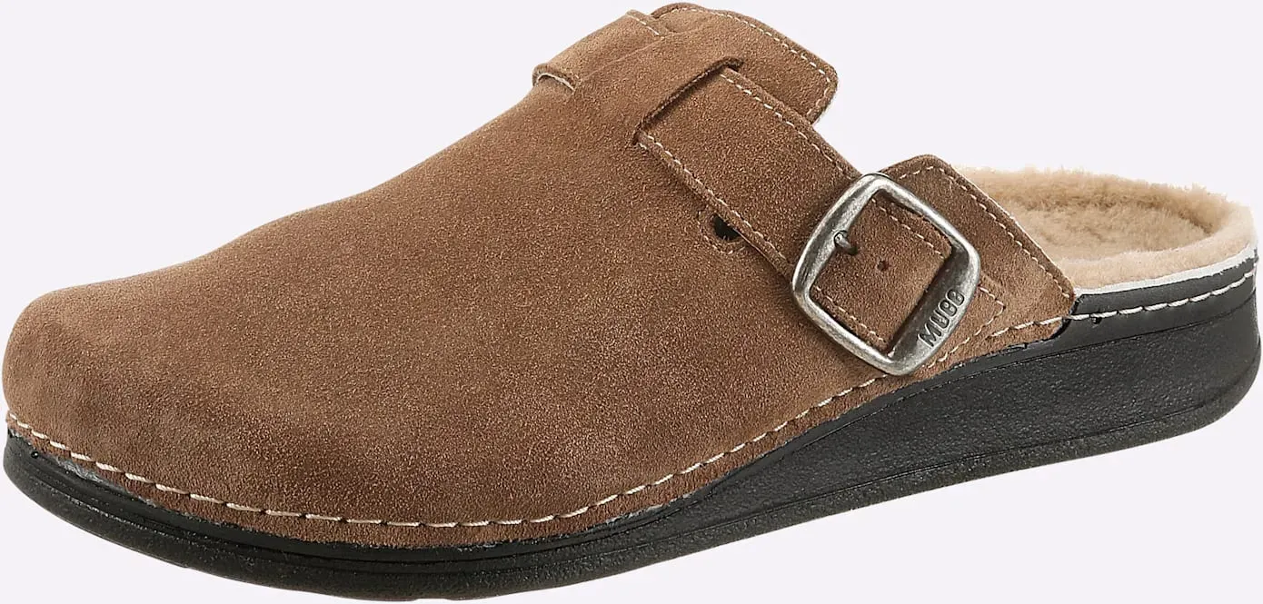 Pantoffel MUBB, Herren, Gr. 40, camel, Veloursleder, Schuhe