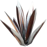 Samnuerly 65 cm Groß Tequila Rustikale Skulptur Tequila Rustikale Skulptur 9 Blätter Metall Agave Pflanze Garten Pflanze Ornament Eisenkunst Pflanze Wohnkultur (Silver), ID0121