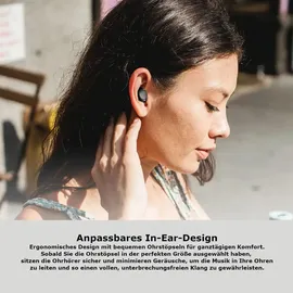 TOZO A1 Mini Bluetooth Kopfhörer Integriertes Mikrofon Immersive Premium-Sound-Kopfhörer (kompatibel für kleine Ohren), Schwarz