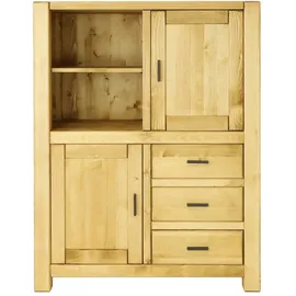 AC ANGEL CERDÁ Highboard 110 x 140 x 50 cm Walnuss / Schwarz