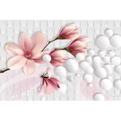 Fototapete PAPERMOON "ORCHIDEEN-ART DESIGN ABSTRAKT MUSTER KUNST MAGNOLIA XXL", bunt, B:4,00m L:2,60m, Vlies, Tapeten