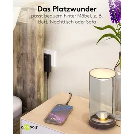 goobay USB-CTM PD GaN Dual-Schnellladegerät 90° Flat 45 W schwarz