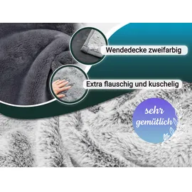 ZOLLNER Kuscheldecke 220 x 240 cm Grau