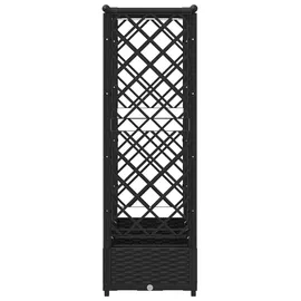vidaXL Hochbeet mit Rankgitter und Dach 203 x 40 x 123 cm Schwarz