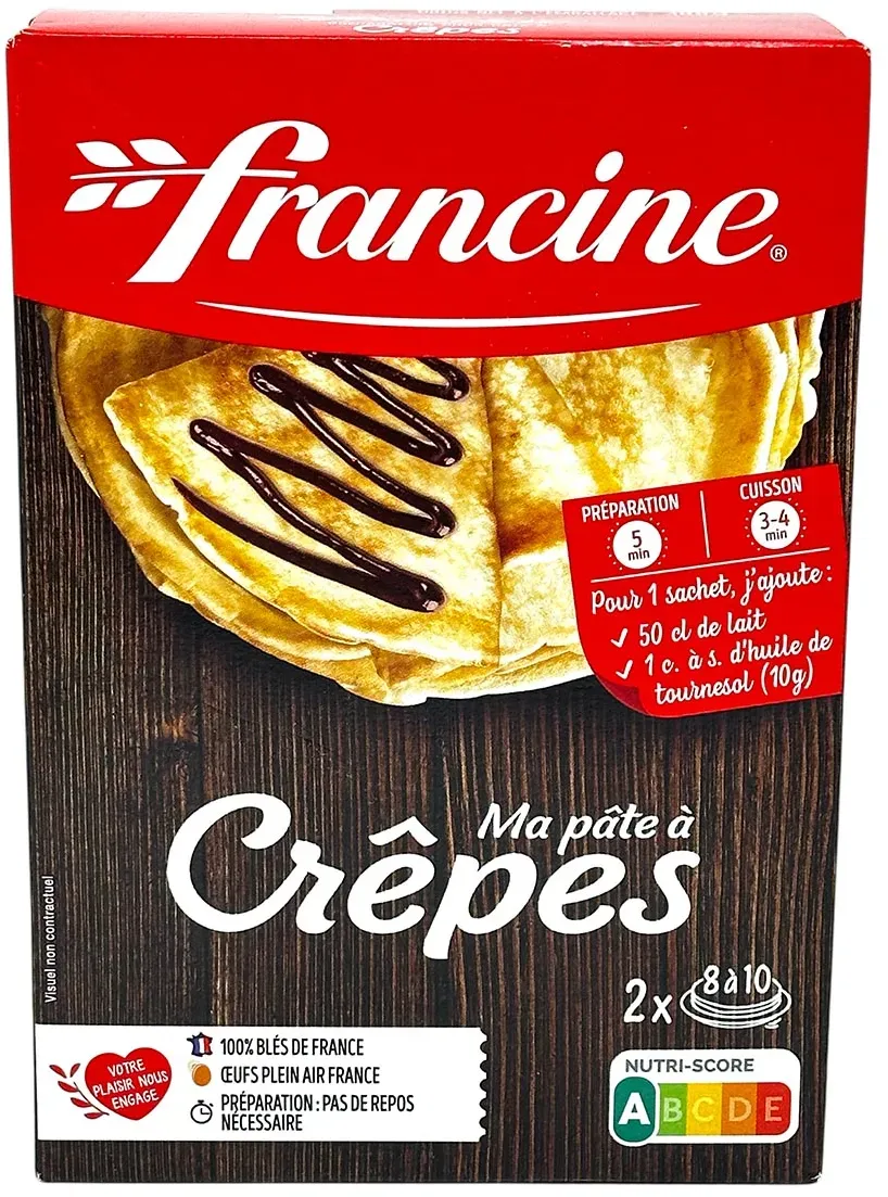 francine Crêpes Backmischung – Französische Crêpes leicht gemacht, 2 x 190 für jeweils 8-10 Crêpes