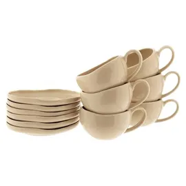 Almina Wave Biscuit Kaffeeservice 12-tlg. beige/braun