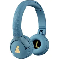 POGS Bluetooth Kopfhörer Kinder | The Gecko | Faltbare robuste Kinder Kopfhörer ab 3 Jahren mit Lautstärkeregler, Mikrofon, Begrenzer 85 dB | Musik-Sharing Funktion (blau-kabellos)