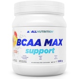 ALLNUTRITION BCAA Max Support Pulver/Kapseln Komplex aus verzweigtkettigen Aminosäuren Glutamin Taurin Leucin Valin Isoleucin Muskelregeneration 500 g Orange