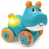 Chicco Hippo Sprint&Go Game, Elektronisches Rückwärtsgang-Tier, Mit Melodien, Geräuschen und Lichtern, Krabbelanregung, Gummiräder, 6-36 m