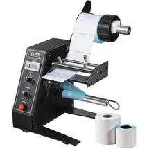 Vevor Automatischer Etikettenspender, Breite 15-125 mm, Länge 3-150 mm, Etikettenabstreifer, Etikettentrennmaschine, stufenlose Geschwindigkeitseinstellung, Etikettenapplikator, max. Zählung 0-999999