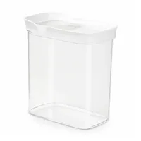 Emsa Optima rechteckig transparent weiß 1,6 l 2-teiliges Set