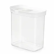 Emsa Optima rechteckig transparent weiß 1,6 l 2-teiliges Set