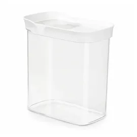 Emsa Optima rechteckig transparent weiß 1,6 l 2-teiliges Set