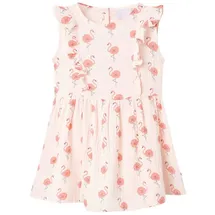 vidaXL Druckkleid Kinderkleid mit Rüschen Zartrosa 116 rosa