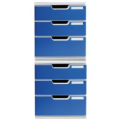 Exacompta 325003D 1x Schubladenbox MODULO A4 - 5 Laden Black Office - Blau