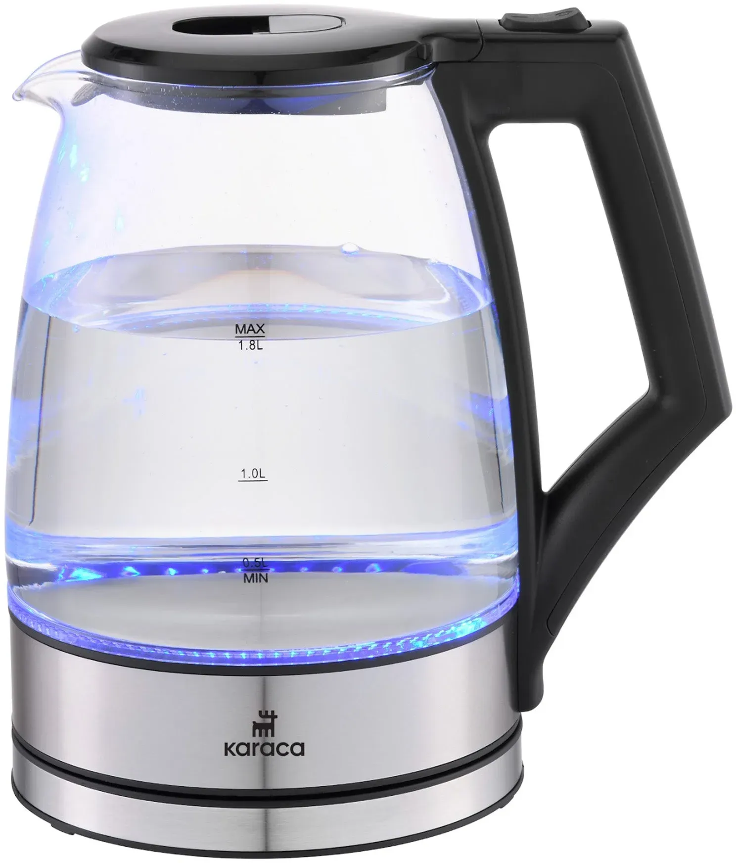 Karaca Glacia Glas Wasserkocher, 2200W, 1,8L, Transparent