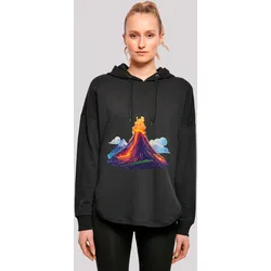 Kapuzenpullover F4NT4STIC "Vulkanausbruch", Damen, Gr. S, schwarz, Obermaterial: 100% Baumwolle, casual, oversize, Langarm, Pullover, Premium Qualität