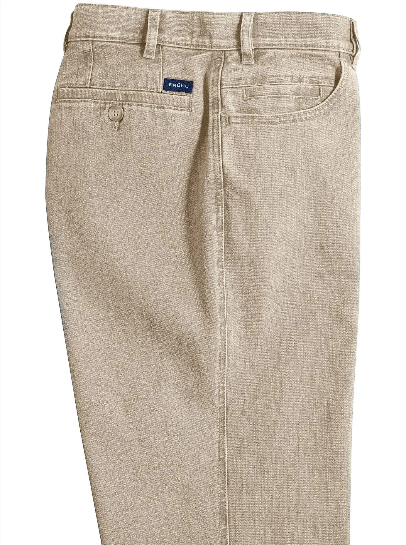 Dehnbund-Jeans BRÜHL Gr. 52, Normalgrößen, beige Herren Jeans