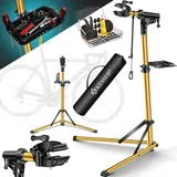 Kesser KESSER® Fahrradmontageständer Profi Reparaturständer Aluminium für Fahrräder Mountainbikes E-bike Schwerlast-Montageständer Fahrradständer +Tasche mit Schnelllösevorrichtungen 360° drehbar,