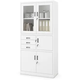 Jan Nowak C018S Aktenschrank 185 x 90 x 40 cm Weiß