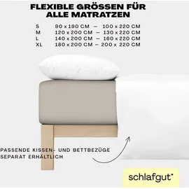 schlafgut Easy Jersey 120 x 200 - 130 x 220 cm sand mid