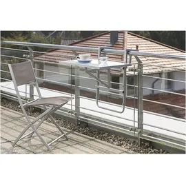 Merxx Balkonhängetisch 60 x 40 cm silber klappbar