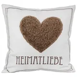 Gilde Heimatliebe Kissen 45 x 45 cm Creme/Braun/Schwarz